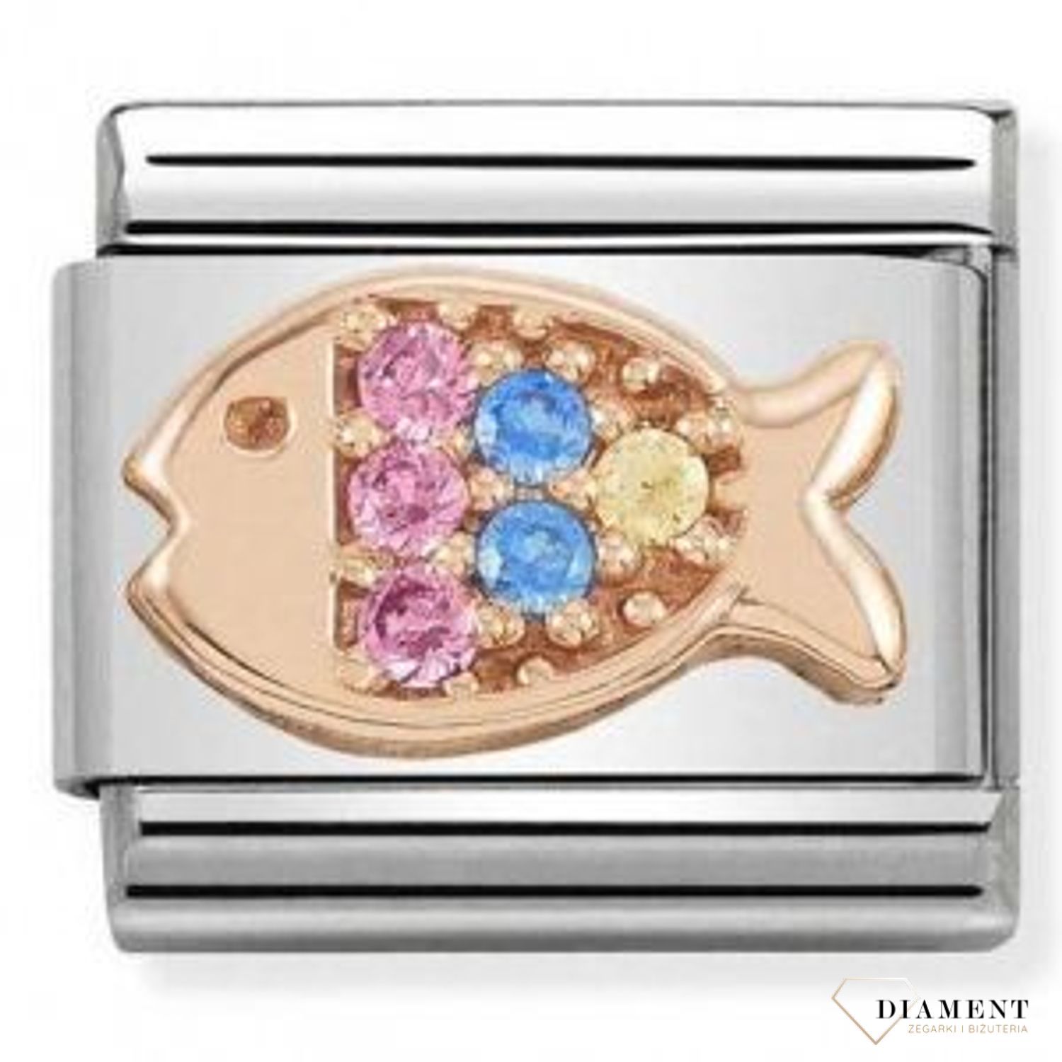 Nomination - Link 9K Rose Gold 'Fish With Coloured Stones' 430302 26 biżuteria nomination nomination zawieszki nomination baza.jpg
